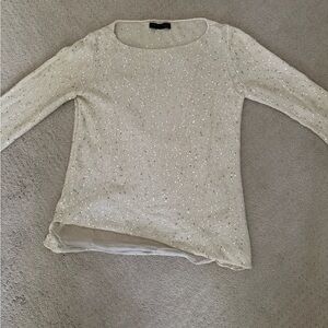 Elegant Cream Sweater with Sequins